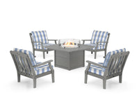 Thumbnail for Trex Yacht Club 5-Piece Deep Seating Set with Square Fire Pit Table