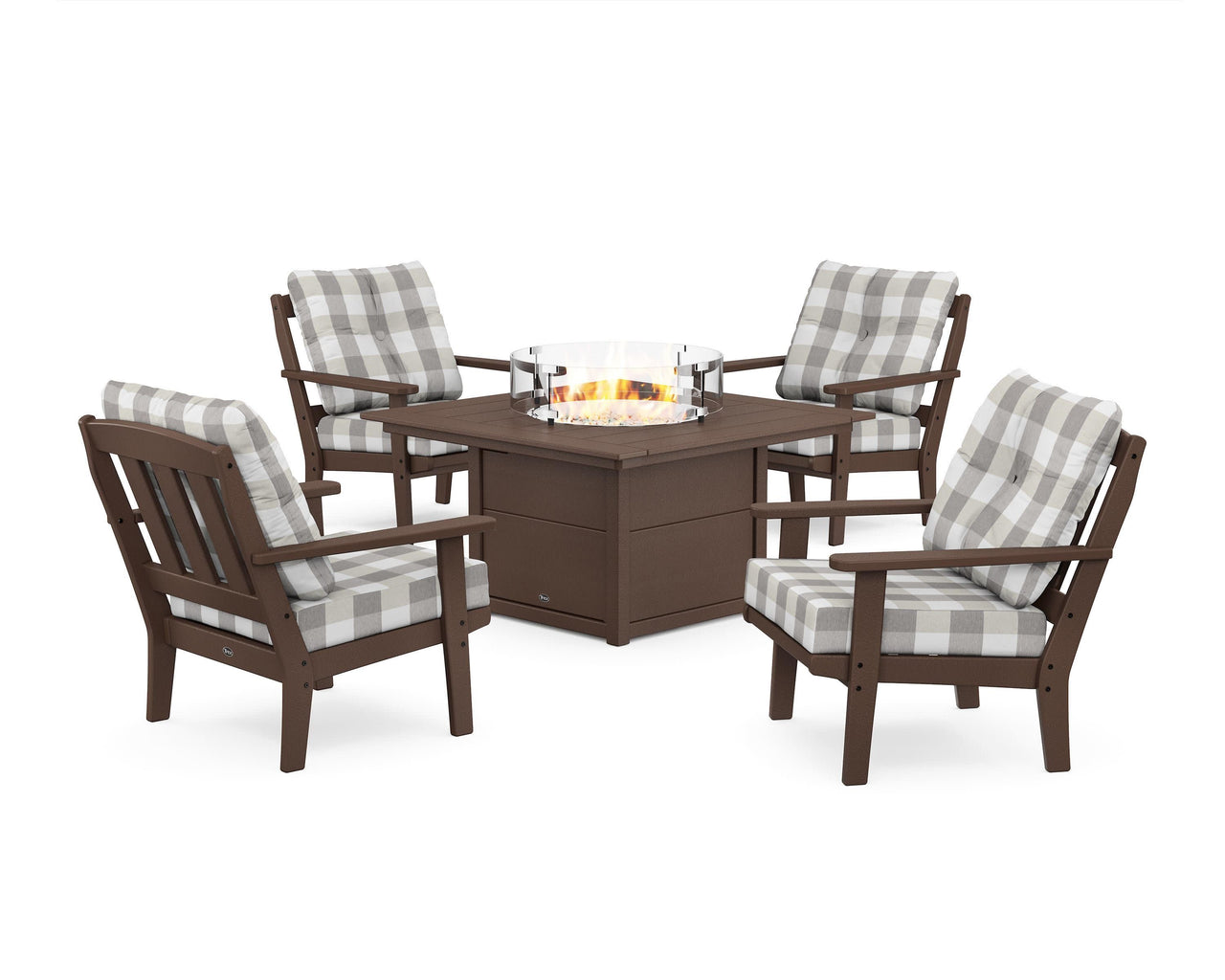 Trex Cape Cod 5-Piece Deep Seating Set with Fire Pit Table