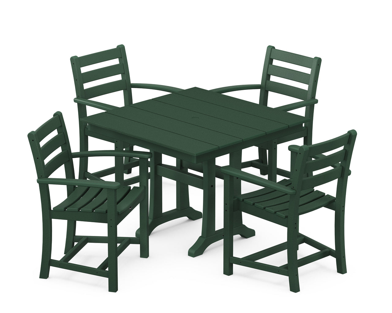 Trex Monterey Bay 5-Piece Farmhouse Trestle Arm Chair Dining Set