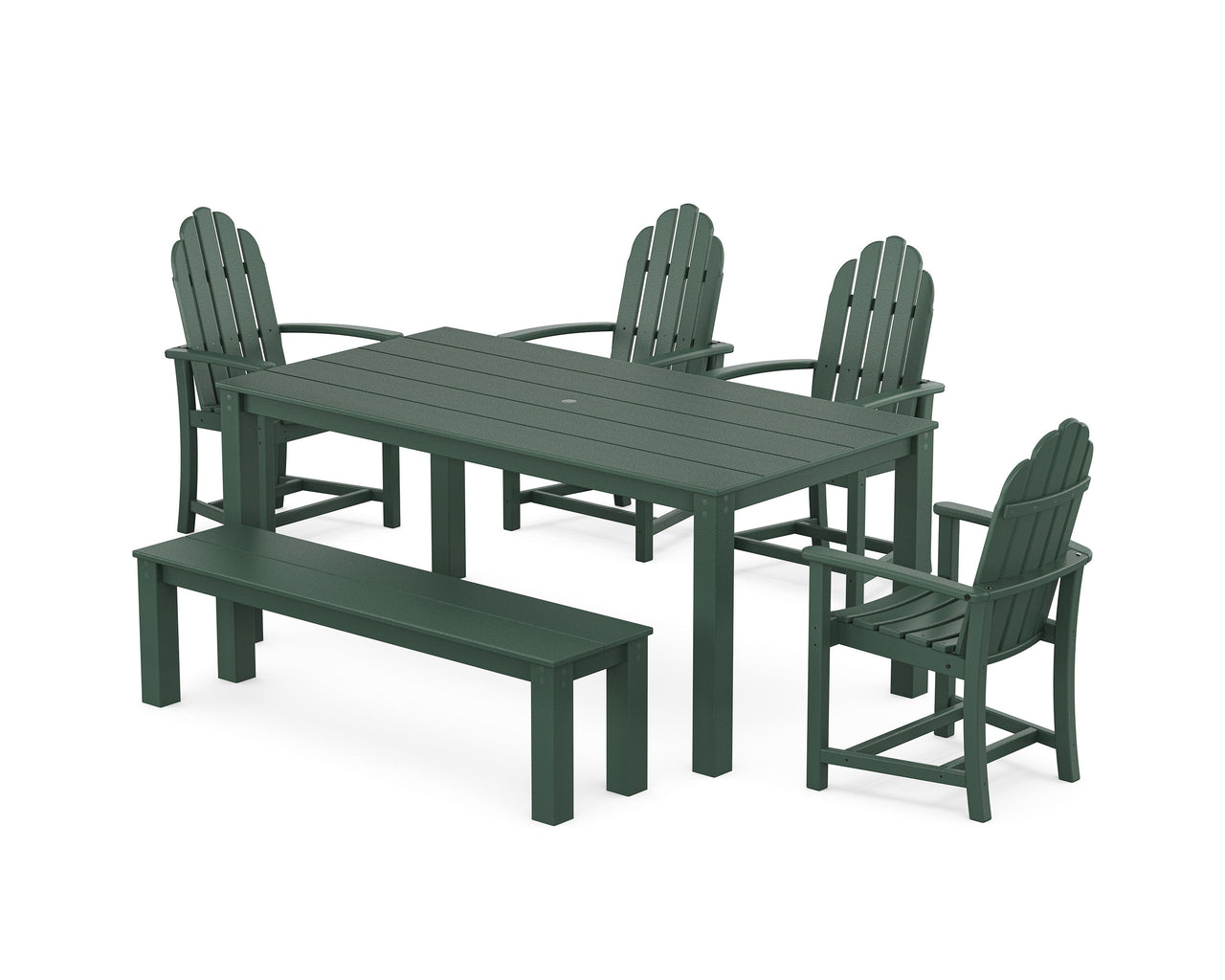Trex Cape Cod Adirondack 6-Piece Parsons Dining Set with Bench