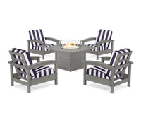 Thumbnail for Trex Rockport 5-Piece Deep Seating Set with Yacht Club Fire Pit Table