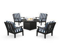 Thumbnail for Trex Yacht Club 5-Piece Deep Seating Set with Round Fire Pit Table