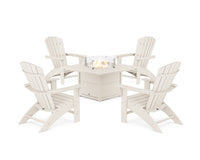Thumbnail for Trex Yacht Club Adirondack 5-Piece Set with Square Fire Pit Table - Sand Castle