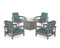 Thumbnail for Trex Rockport 5-Piece Deep Seating Set with Round Fire Pit Table