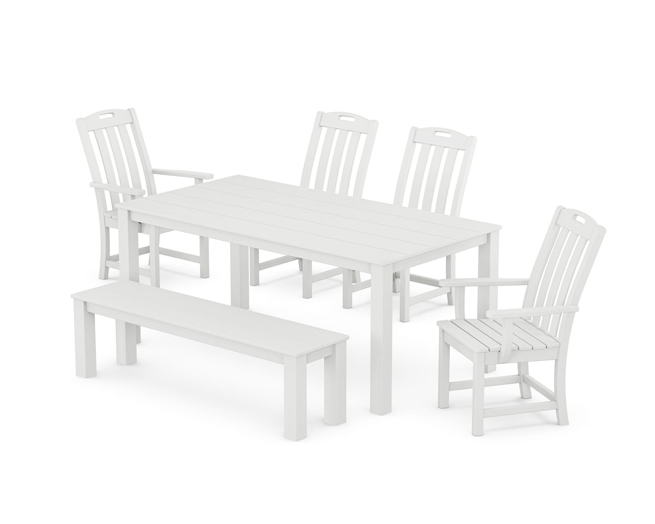Trex Yacht Club 6-Piece Parsons Dining Set with Bench