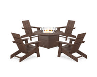 Thumbnail for Trex Eastport Modern Adirondack 5-Piece Set with Round Fire Pit Table