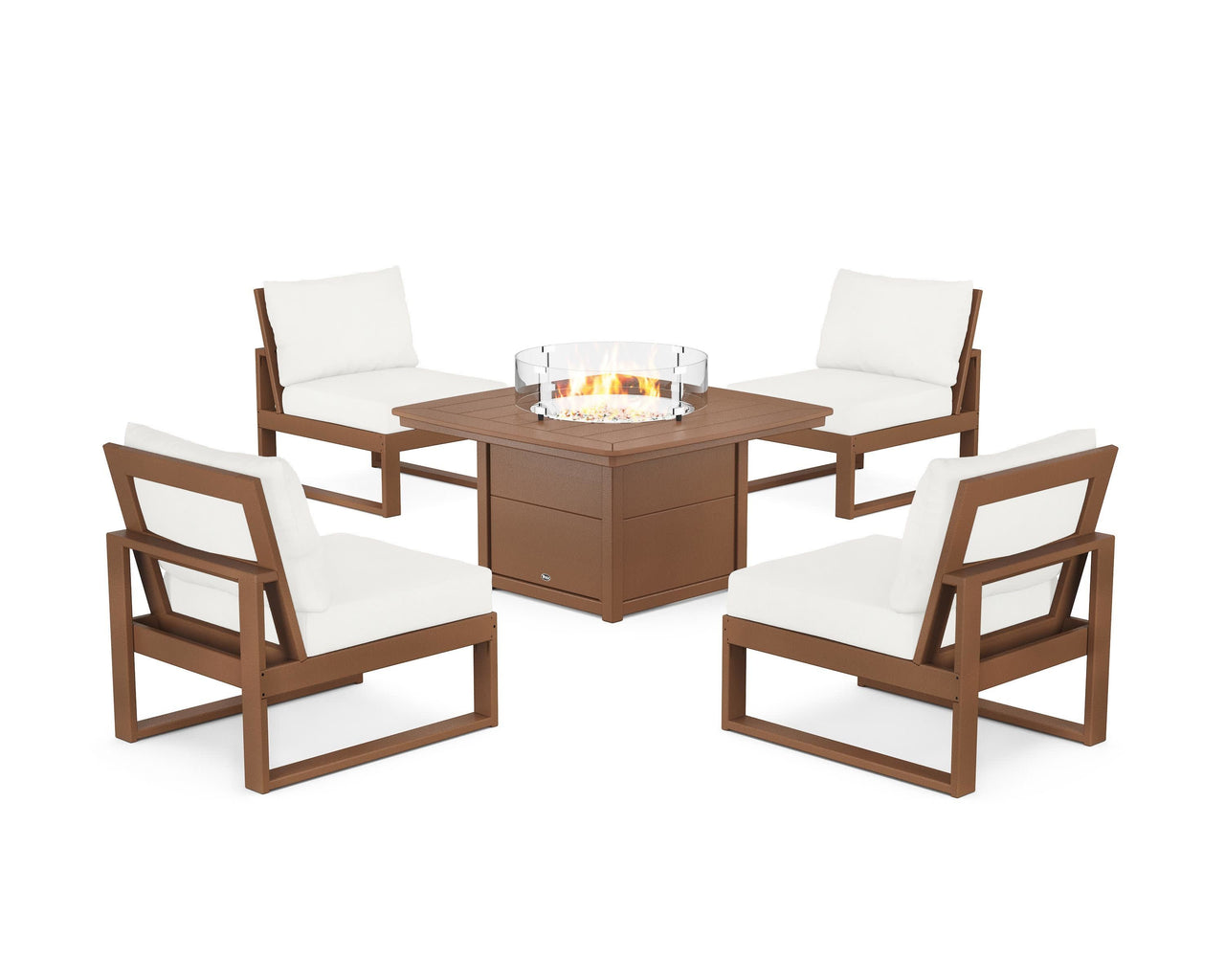 Trex Eastport Modular 5-Piece Deep Seating Set with Yacht Club Fire Pit Table
