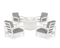 Thumbnail for Trex Rockport 5-Piece Deep Seating Set with Square Fire Pit Table