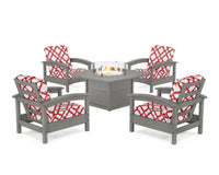 Thumbnail for Trex Rockport 5-Piece Deep Seating Set with Square Fire Pit Table