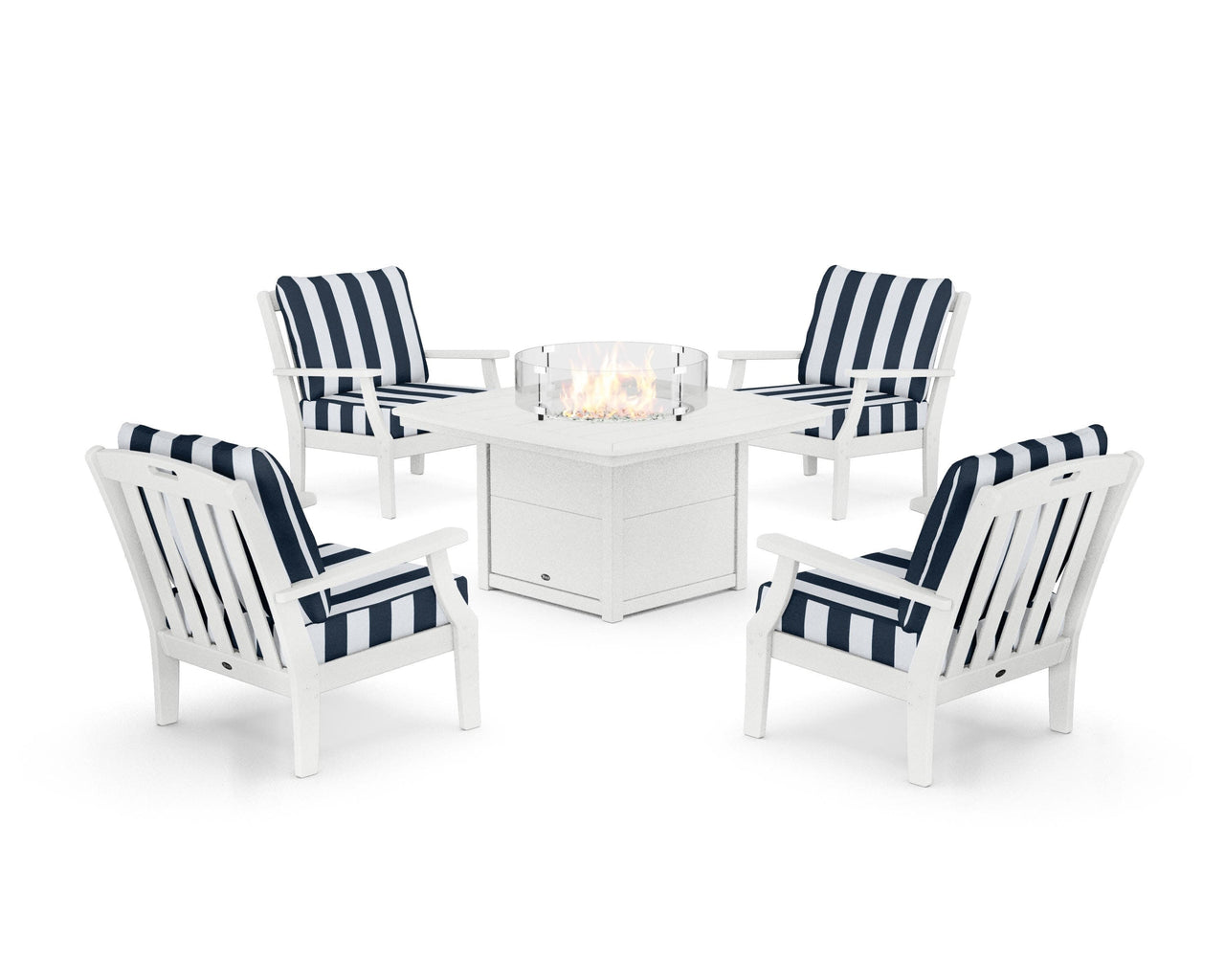 Trex Yacht Club 5-Piece Deep Seating Set with Fire Pit Table