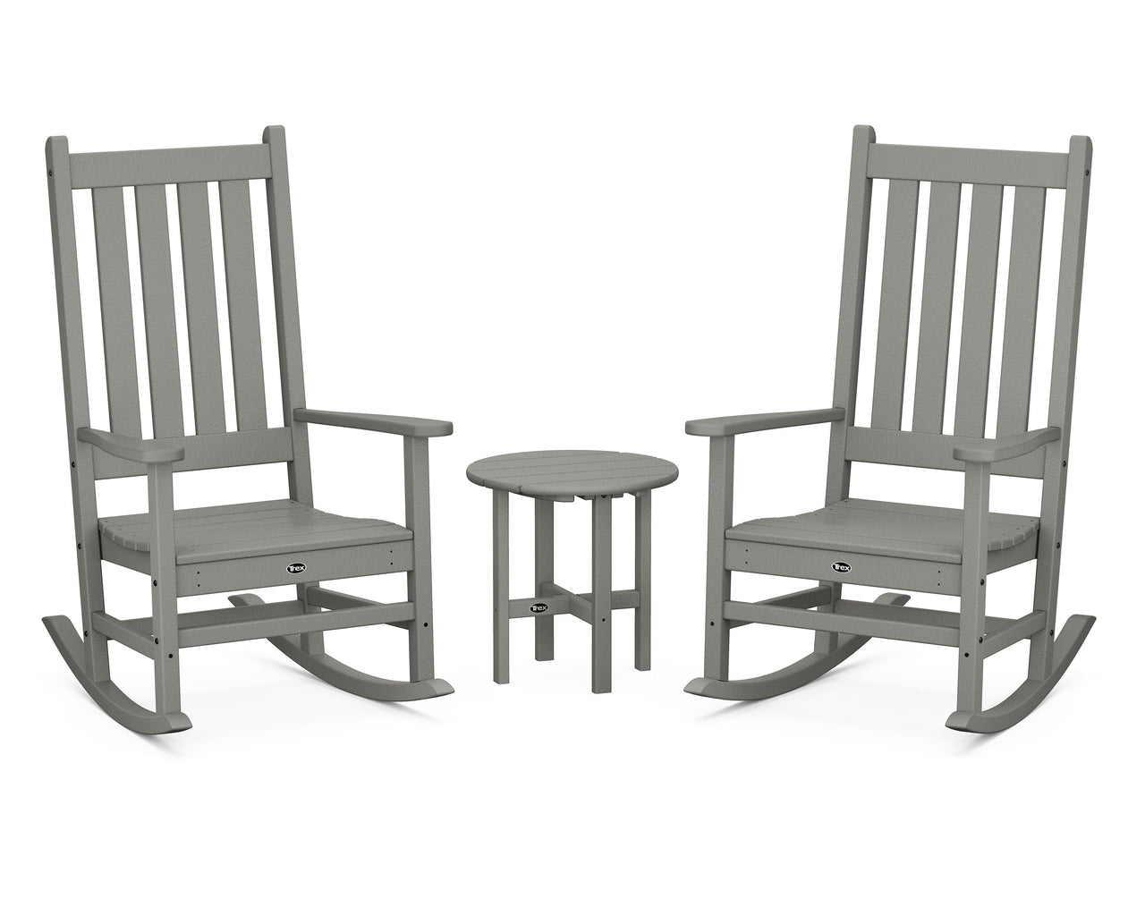 Trex Cape Cod 3-Piece Porch Rocking Chair Set with Cape Cod Round 18" Side Table