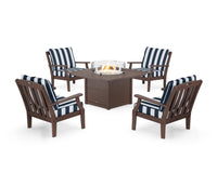 Thumbnail for Trex Yacht Club 5-Piece Deep Seating Set with Square Fire Pit Table