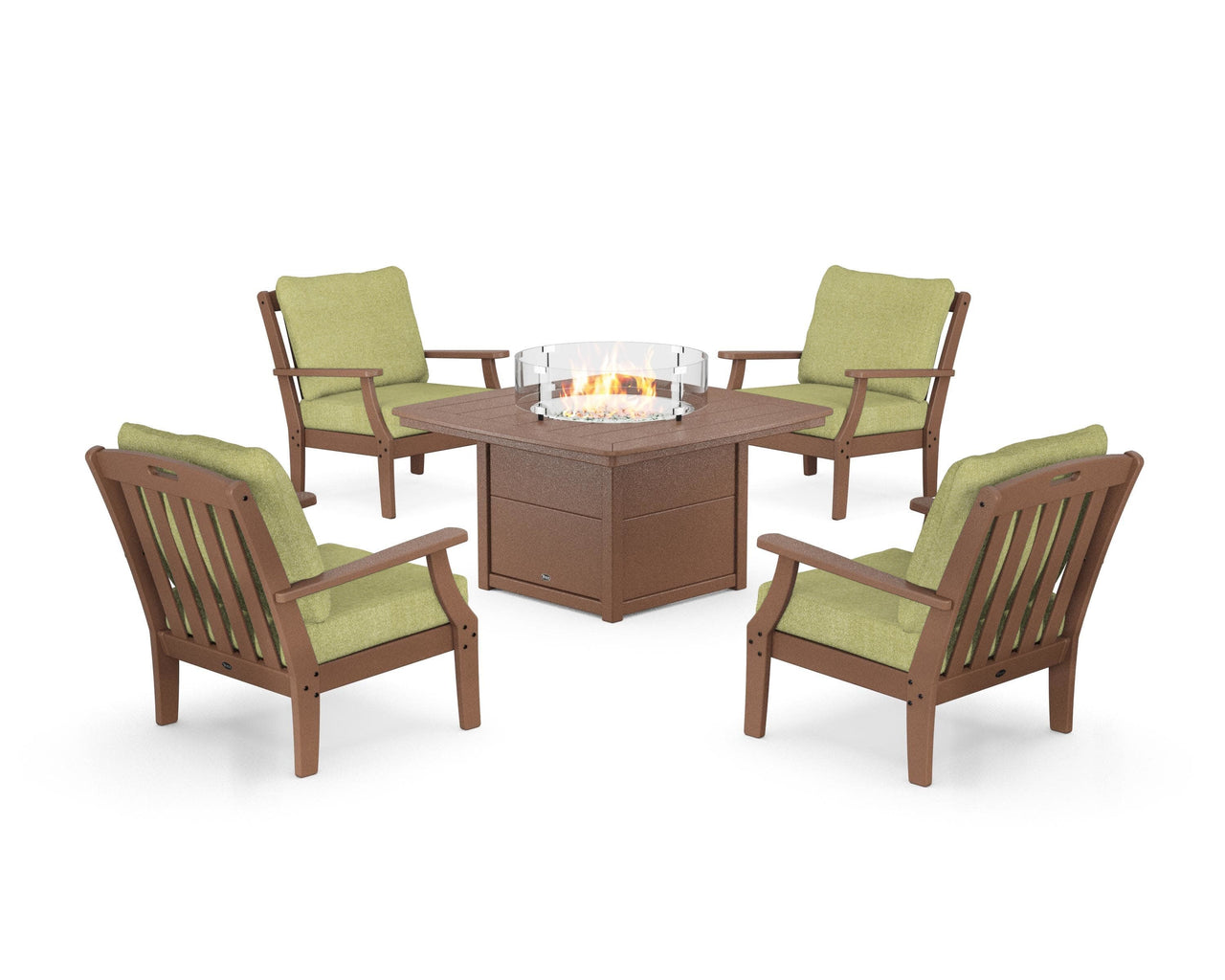 Trex Yacht Club 5-Piece Deep Seating Set with Fire Pit Table