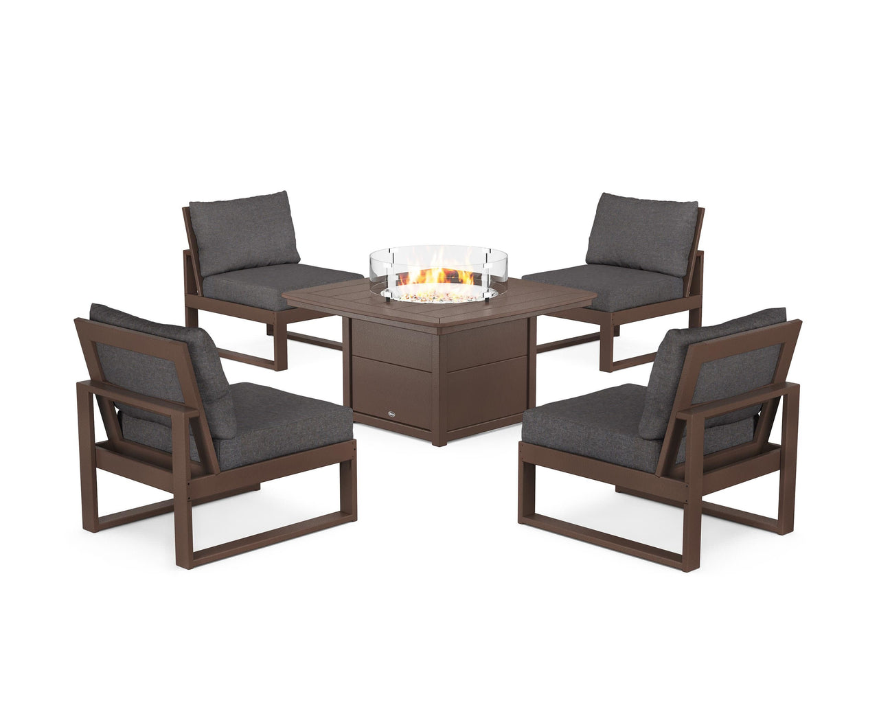 Trex Eastport Modular 5-Piece Deep Seating Set with Yacht Club Fire Pit Table