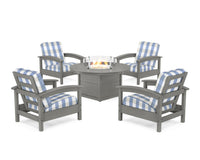Thumbnail for Trex Rockport 5-Piece Deep Seating Set with Round Fire Pit Table