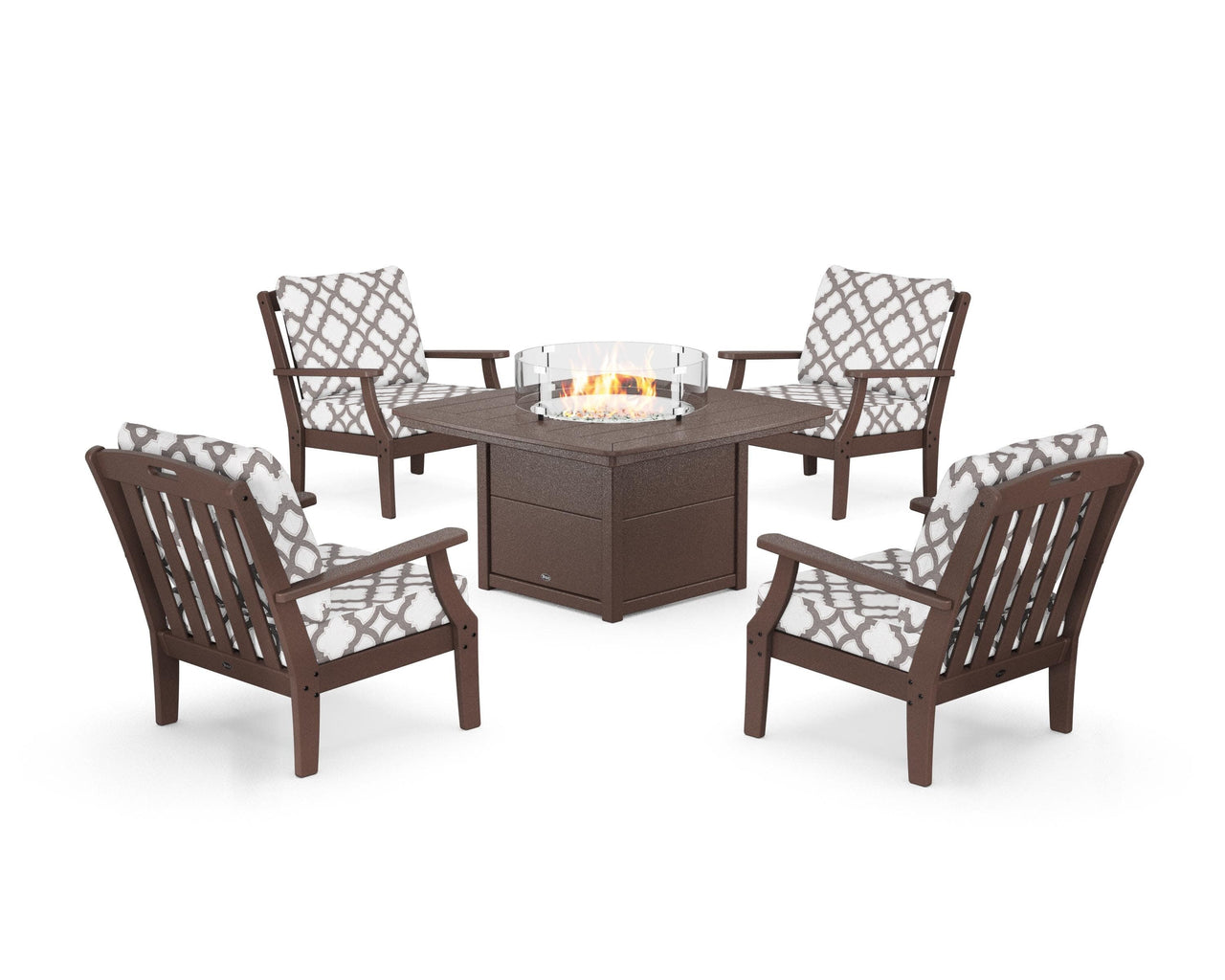 Trex Yacht Club 5-Piece Deep Seating Set with Fire Pit Table