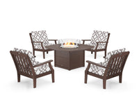 Thumbnail for Trex Yacht Club 5-Piece Deep Seating Set with Fire Pit Table