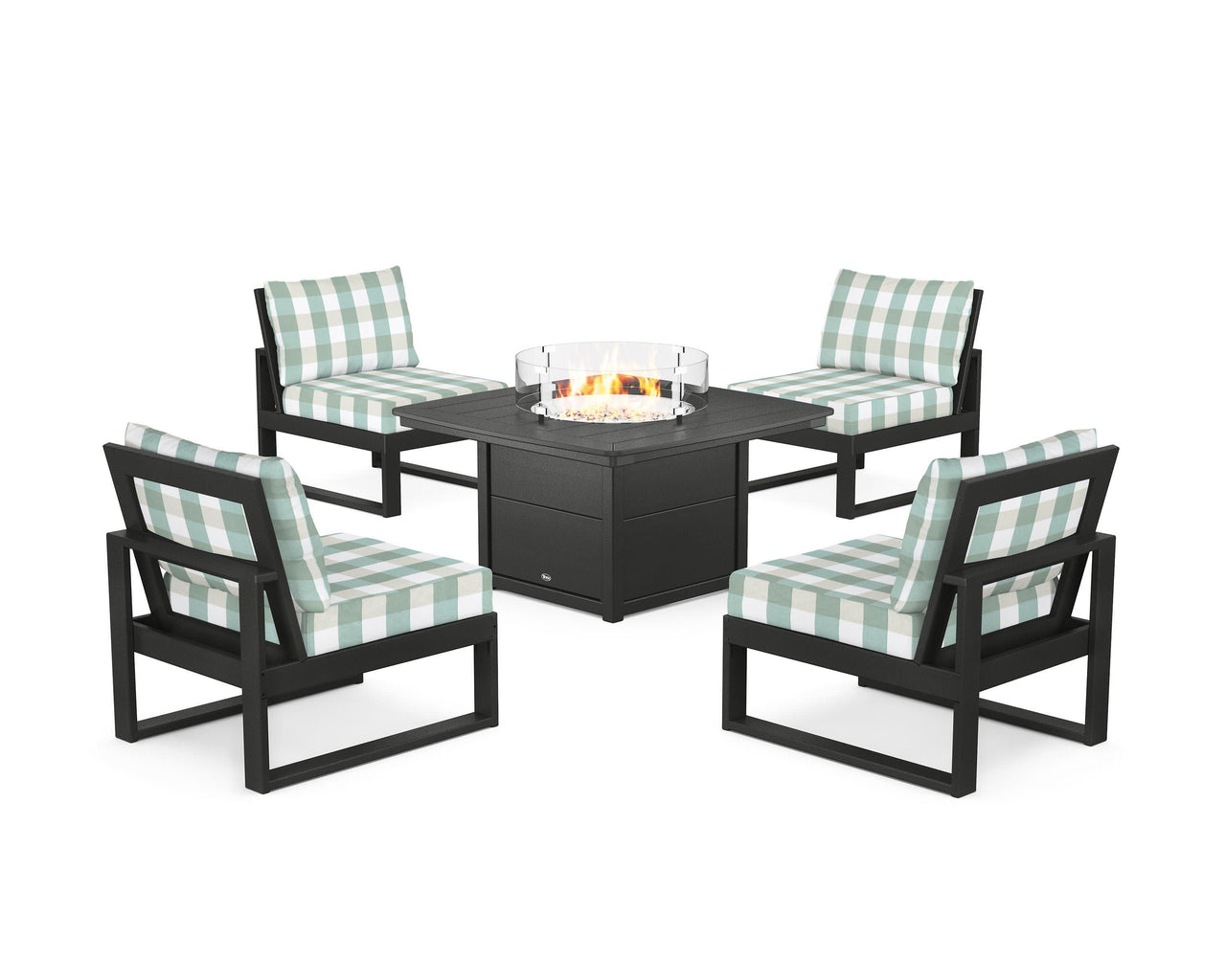 Trex Eastport Modular 5-Piece Deep Seating Set with Yacht Club Fire Pit Table