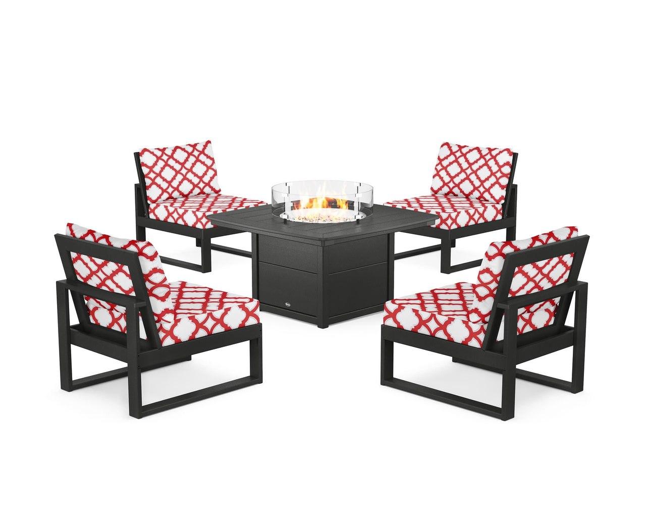 Trex Eastport Modular 5-Piece Deep Seating Set with Yacht Club Fire Pit Table