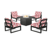 Thumbnail for Trex Eastport Modular 5-Piece Deep Seating Set with Yacht Club Fire Pit Table