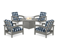 Thumbnail for Trex Rockport 5-Piece Deep Seating Set with Round Fire Pit Table