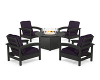 Thumbnail for Trex Rockport 5-Piece Deep Seating Set with Round Fire Pit Table