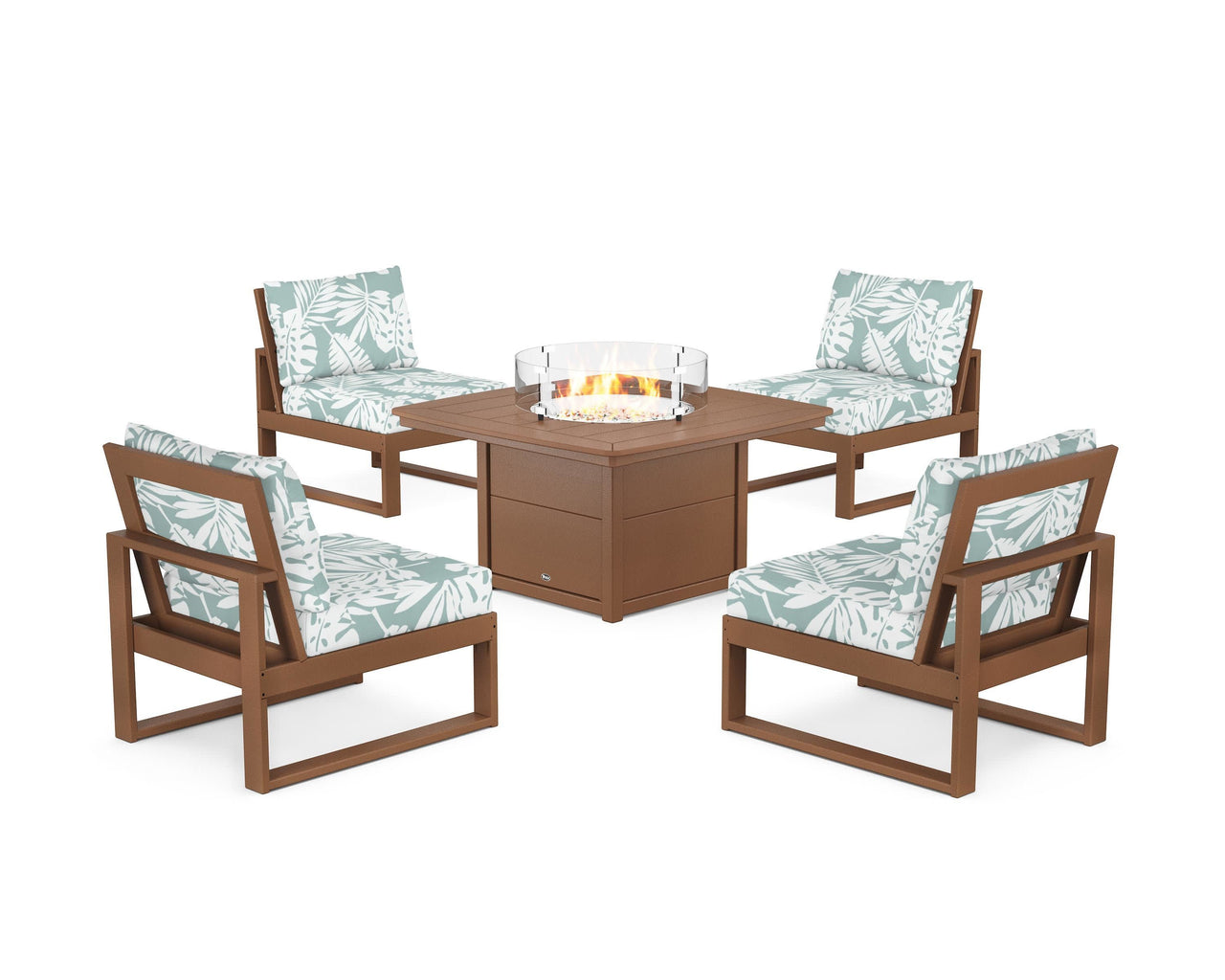 Trex Eastport Modular 5-Piece Deep Seating Set with Yacht Club Fire Pit Table