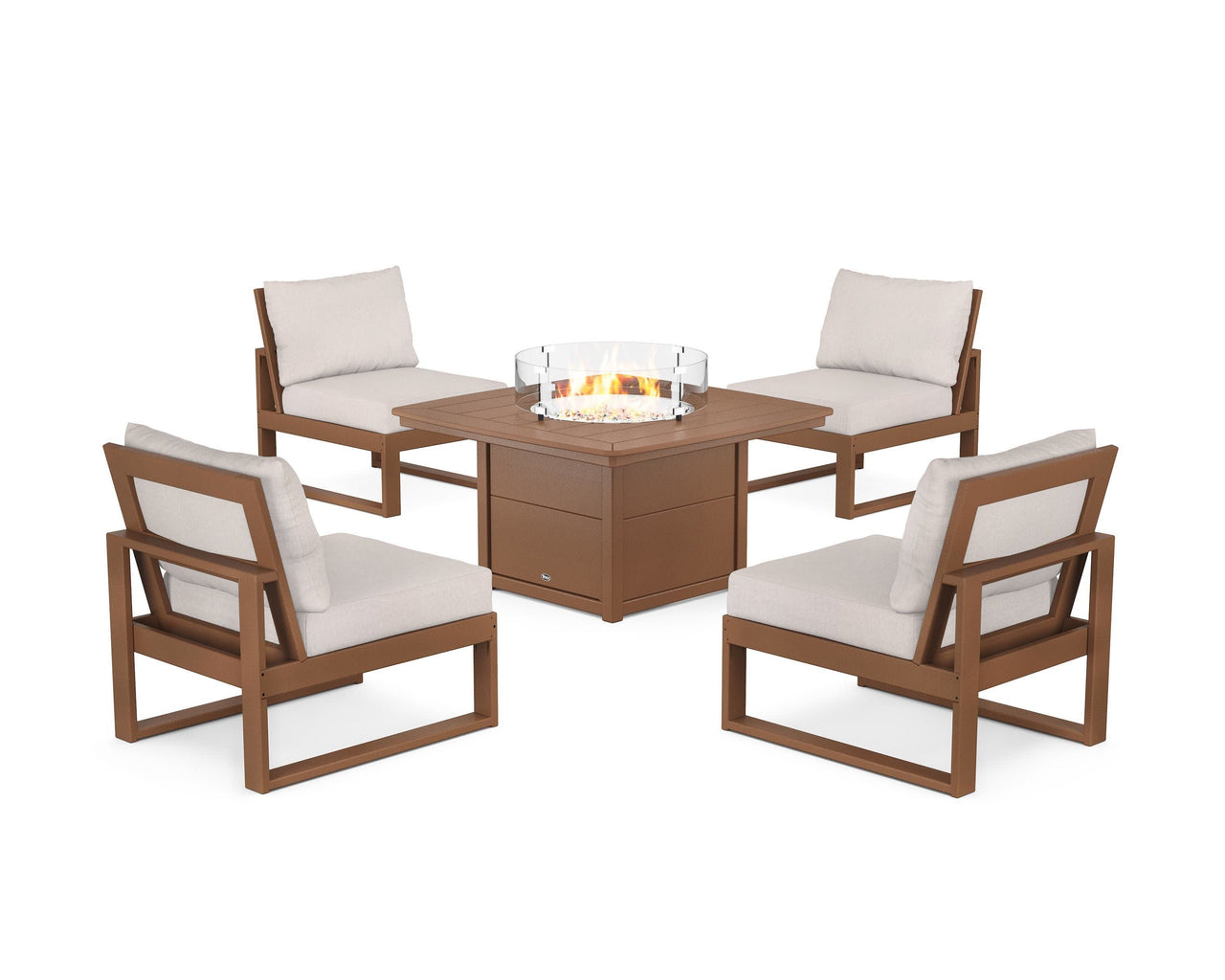 Trex Eastport Modular 5-Piece Deep Seating Set with Yacht Club Fire Pit Table