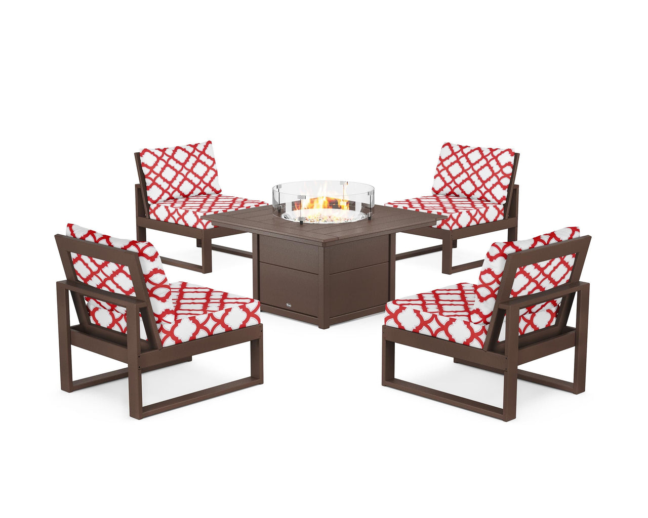 Trex Eastport Modular 5-Piece Deep Seating Set with Square Fire Pit Table