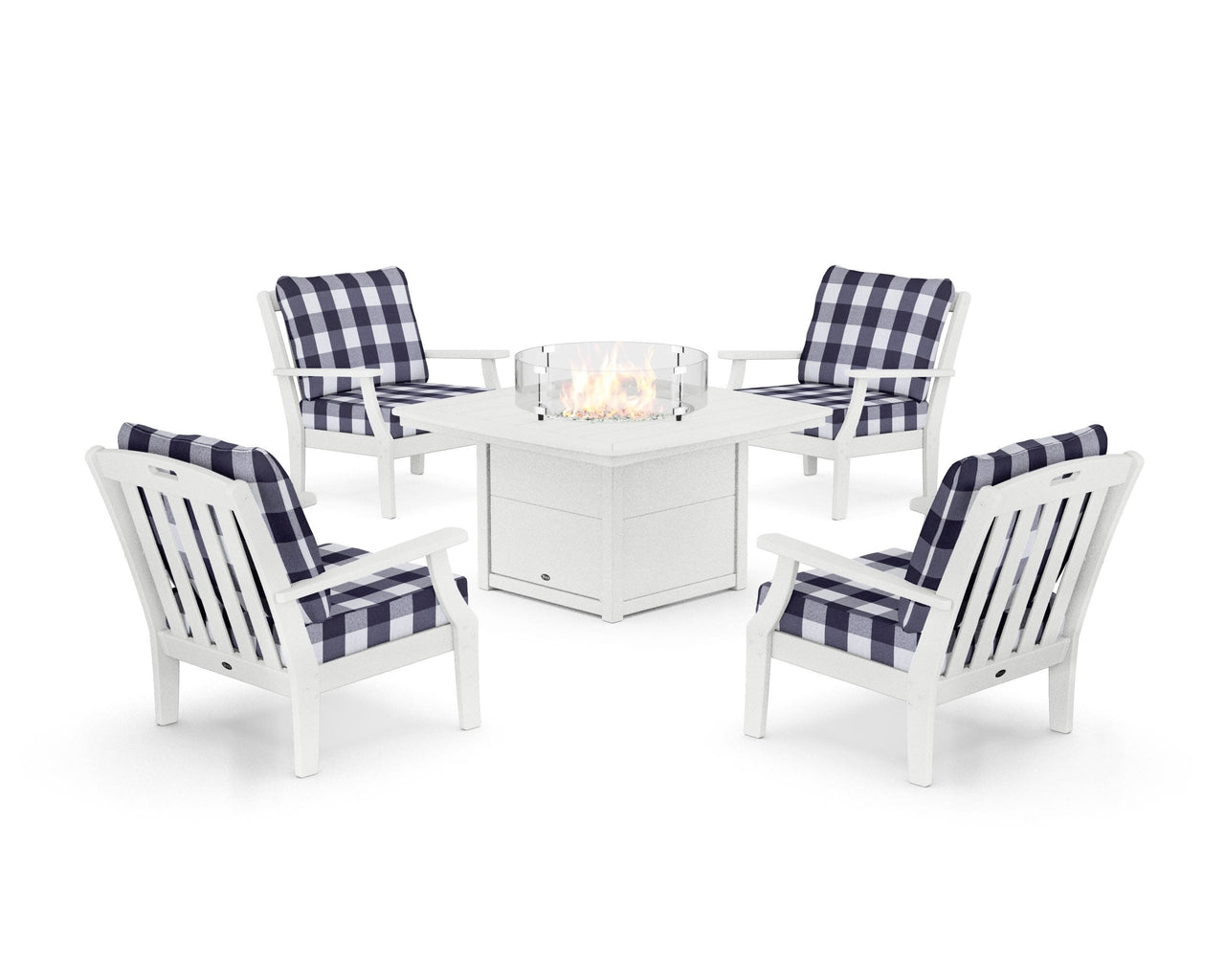 Trex Yacht Club 5-Piece Deep Seating Set with Fire Pit Table