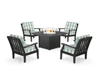 Thumbnail for Trex Yacht Club 5-Piece Deep Seating Set with Square Fire Pit Table