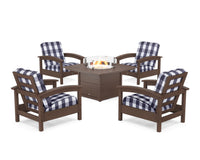 Thumbnail for Trex Rockport 5-Piece Deep Seating Set with Square Fire Pit Table