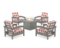 Thumbnail for Trex Rockport 5-Piece Deep Seating Set with Square Fire Pit Table