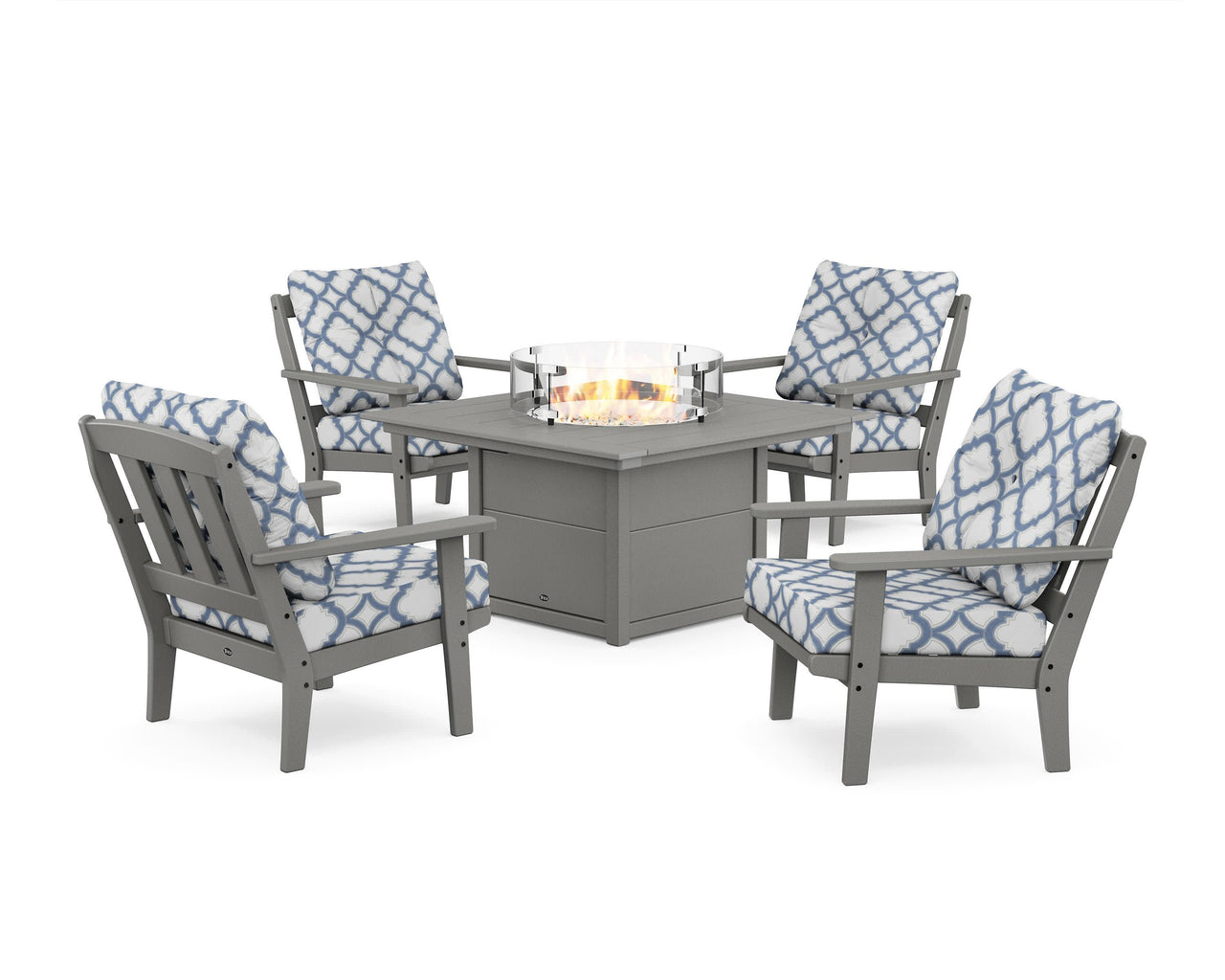 Trex Cape Cod 5-Piece Deep Seating Set with Fire Pit Table
