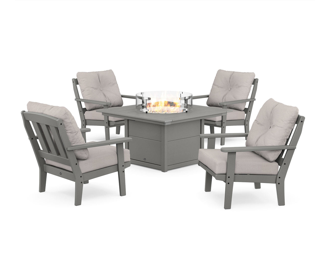 Trex Cape Cod 5-Piece Deep Seating Set with Fire Pit Table