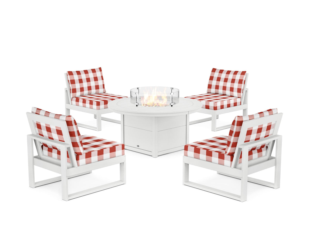 Trex Eastport Modular 5-Piece Deep Seating Set with Round Fire Pit Table