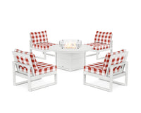 Thumbnail for Trex Eastport Modular 5-Piece Deep Seating Set with Round Fire Pit Table