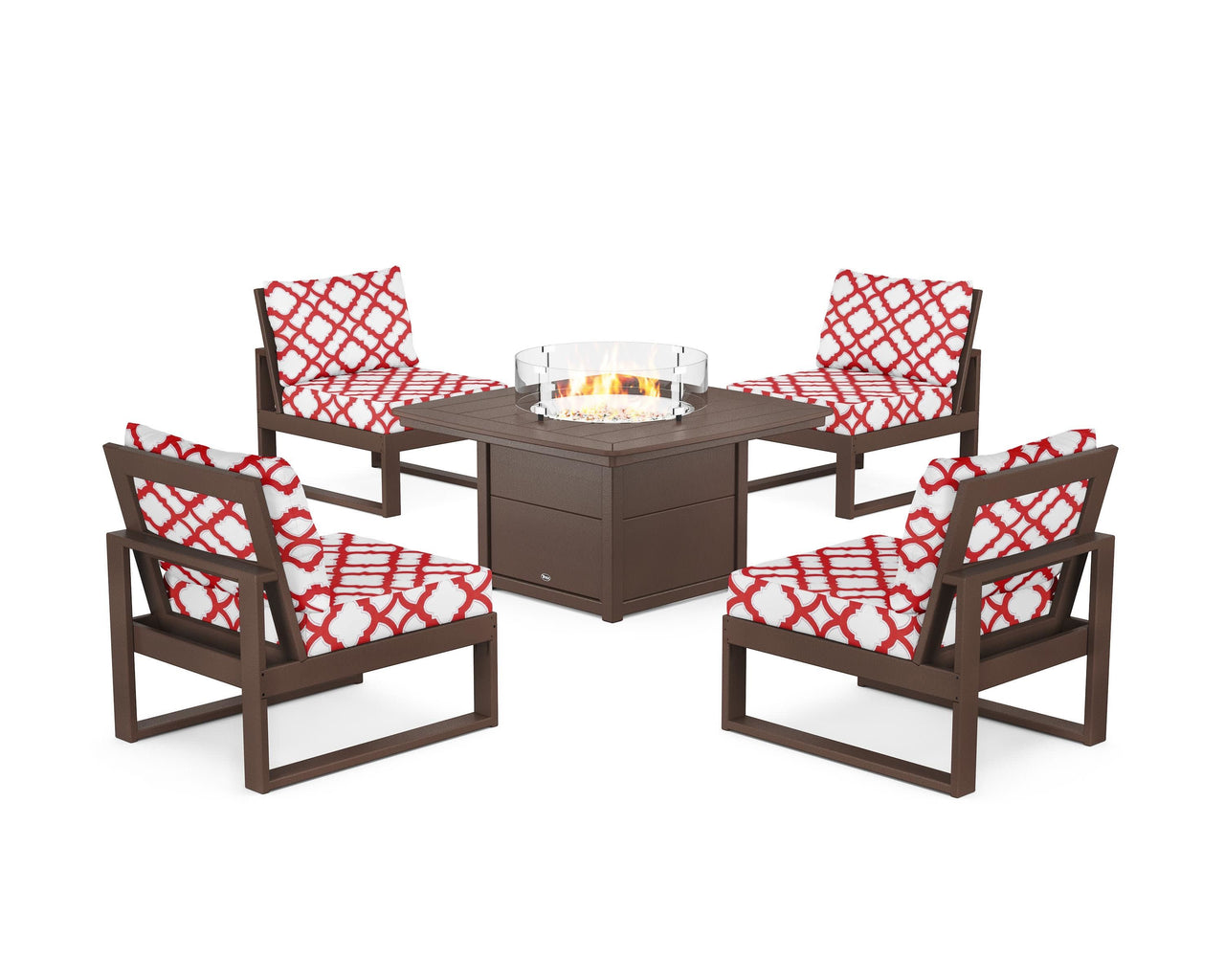 Trex Eastport Modular 5-Piece Deep Seating Set with Yacht Club Fire Pit Table
