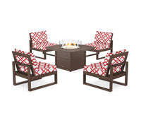 Thumbnail for Trex Eastport Modular 5-Piece Deep Seating Set with Yacht Club Fire Pit Table