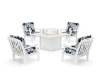 Thumbnail for Trex Yacht Club 5-Piece Deep Seating Set with Square Fire Pit Table