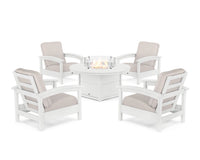 Thumbnail for Trex Rockport 5-Piece Deep Seating Set with Round Fire Pit Table