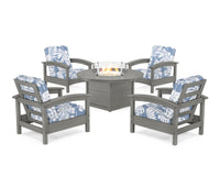 Thumbnail for Trex Rockport 5-Piece Deep Seating Set with Round Fire Pit Table
