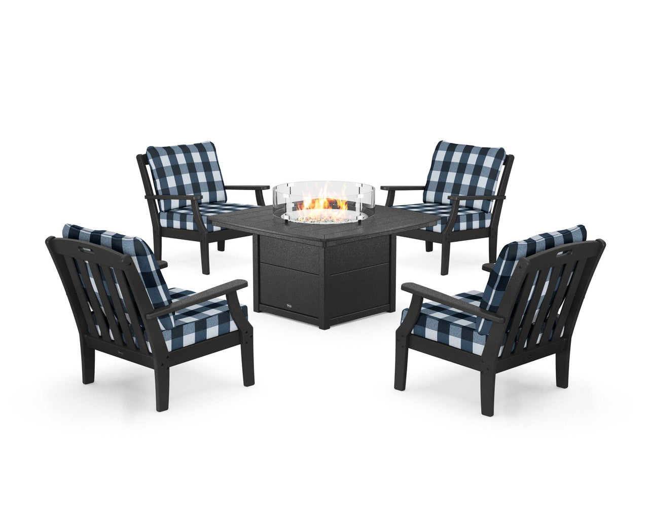Trex Yacht Club 5-Piece Deep Seating Set with Fire Pit Table