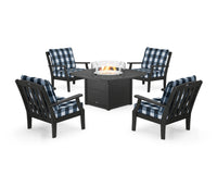 Thumbnail for Trex Yacht Club 5-Piece Deep Seating Set with Fire Pit Table