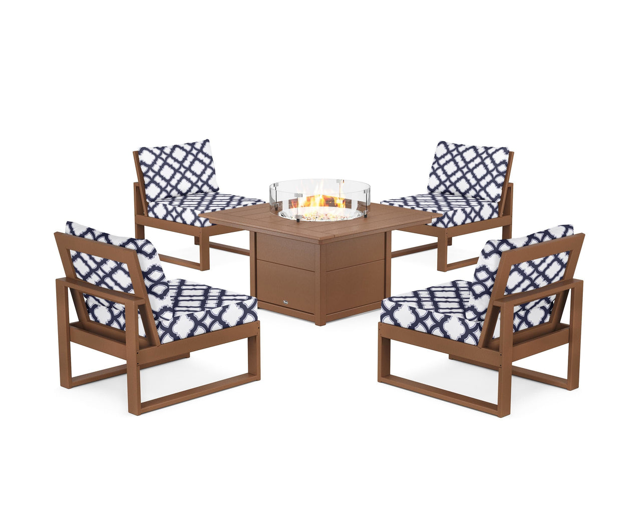 Trex Eastport Modular 5-Piece Deep Seating Set with Square Fire Pit Table