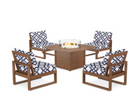 Thumbnail for Trex Eastport Modular 5-Piece Deep Seating Set with Square Fire Pit Table