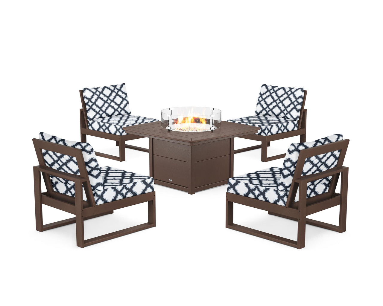 Trex Eastport Modular 5-Piece Deep Seating Set with Yacht Club Fire Pit Table