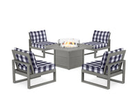 Thumbnail for Trex Eastport Modular 5-Piece Deep Seating Set with Square Fire Pit Table