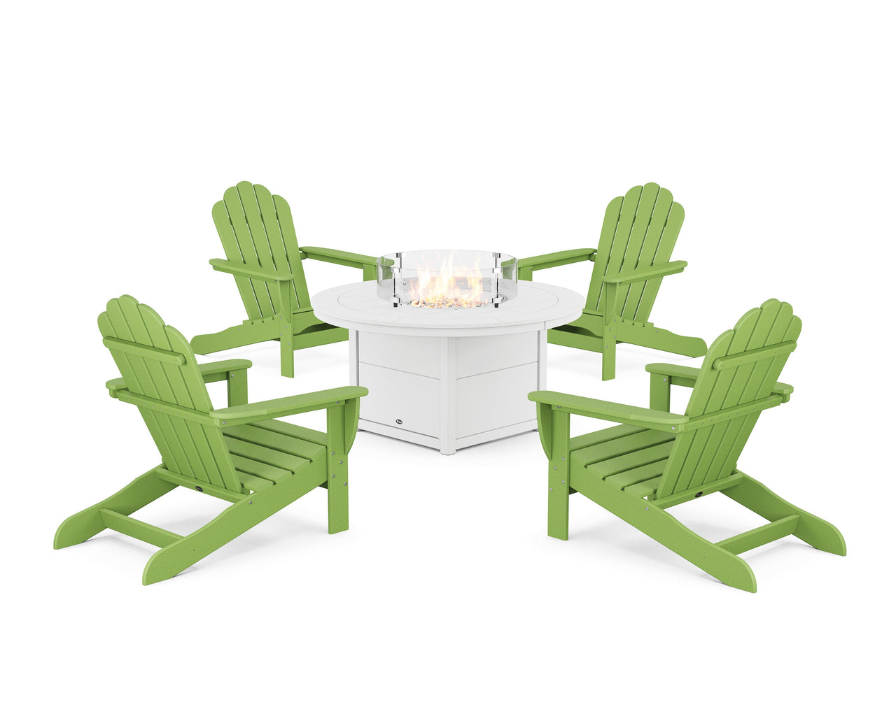 Trex 5-Piece Monterey Bay Oversized Adirondack Conversation Set with Fire Pit Table