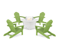 Thumbnail for Trex 5-Piece Monterey Bay Oversized Adirondack Conversation Set with Fire Pit Table